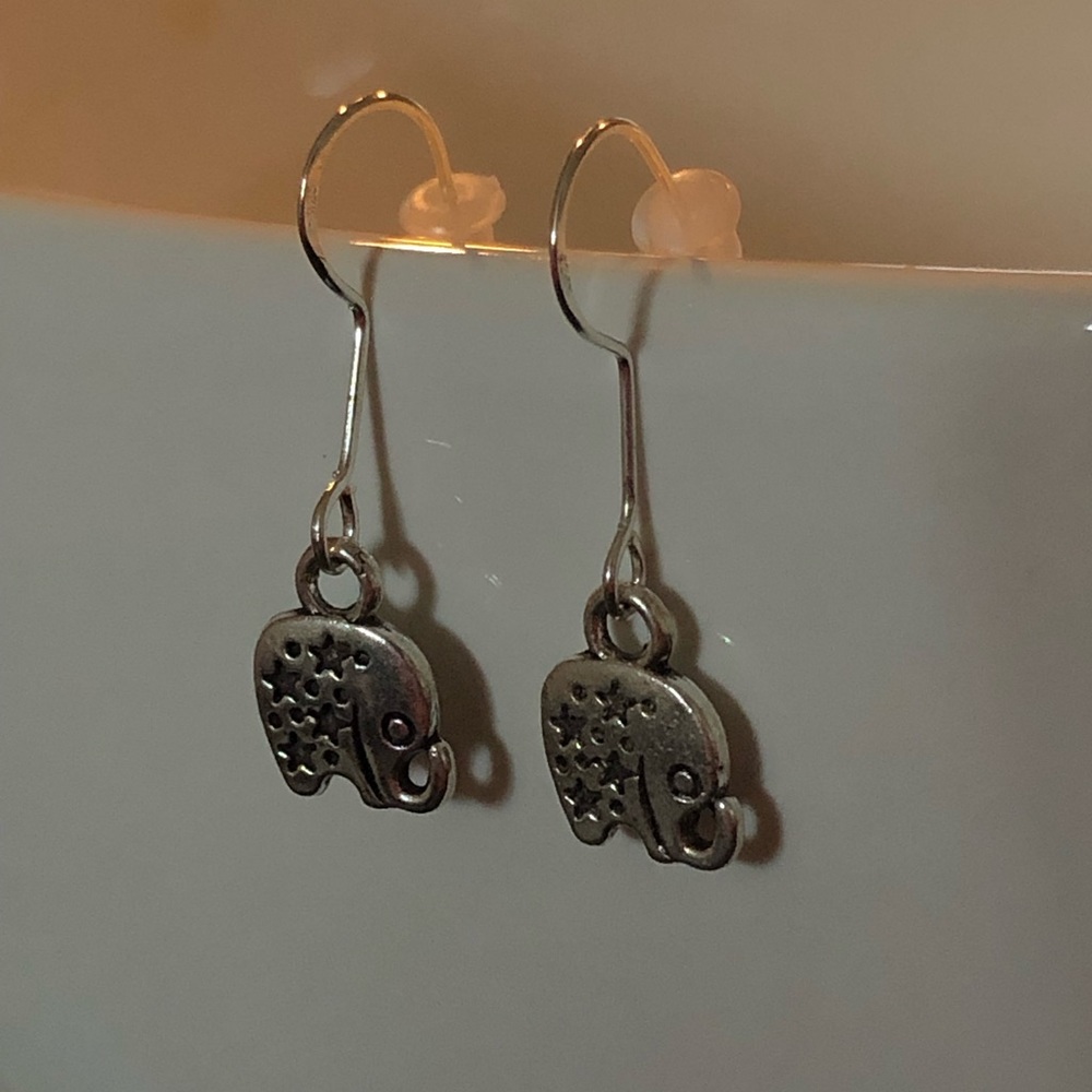 Handmade elephant with stars earrings